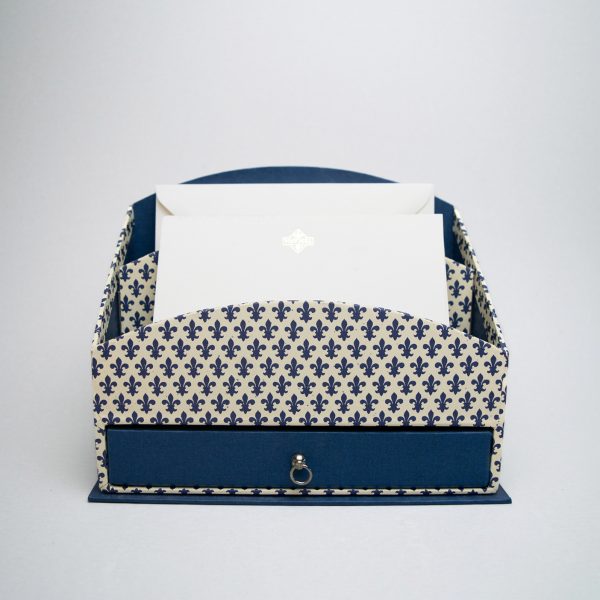 Cofanetto Porta Buste con Cassetto - Blu