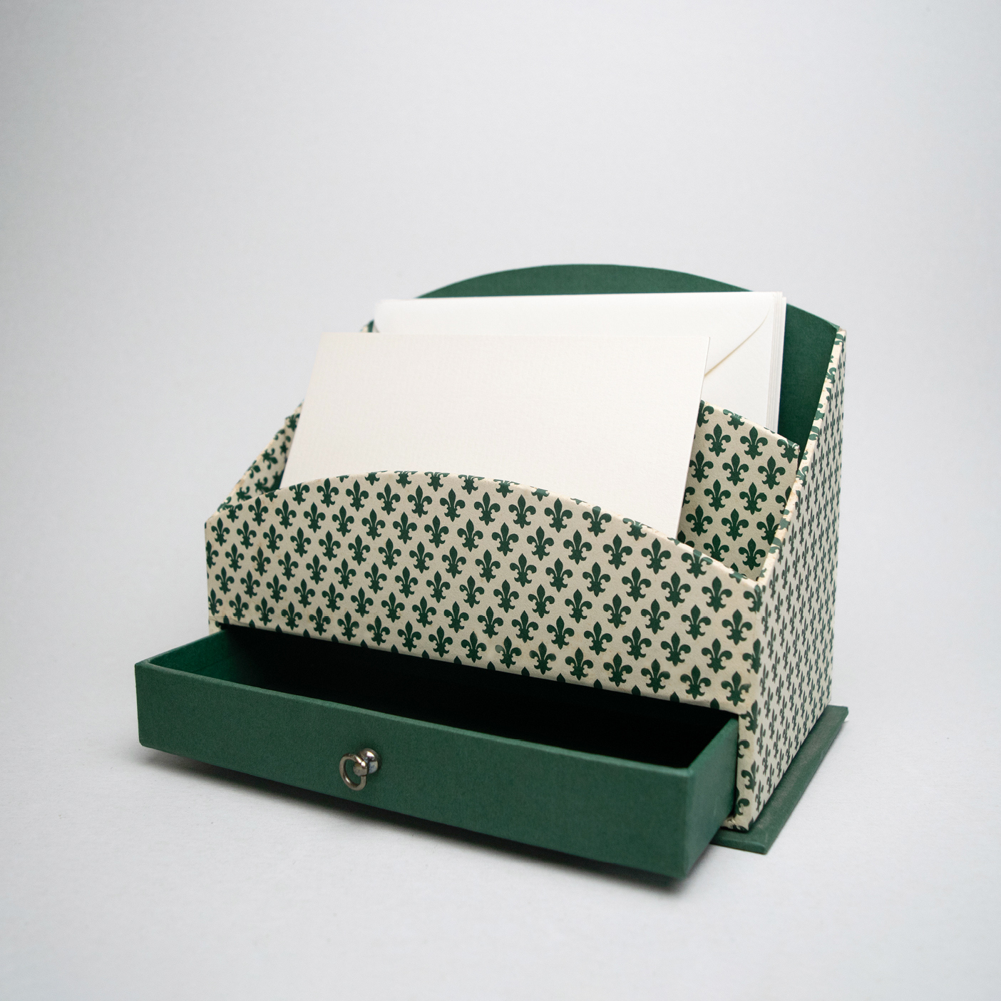Cofanetto Porta Buste con Cassetto - Verde - immagine 2